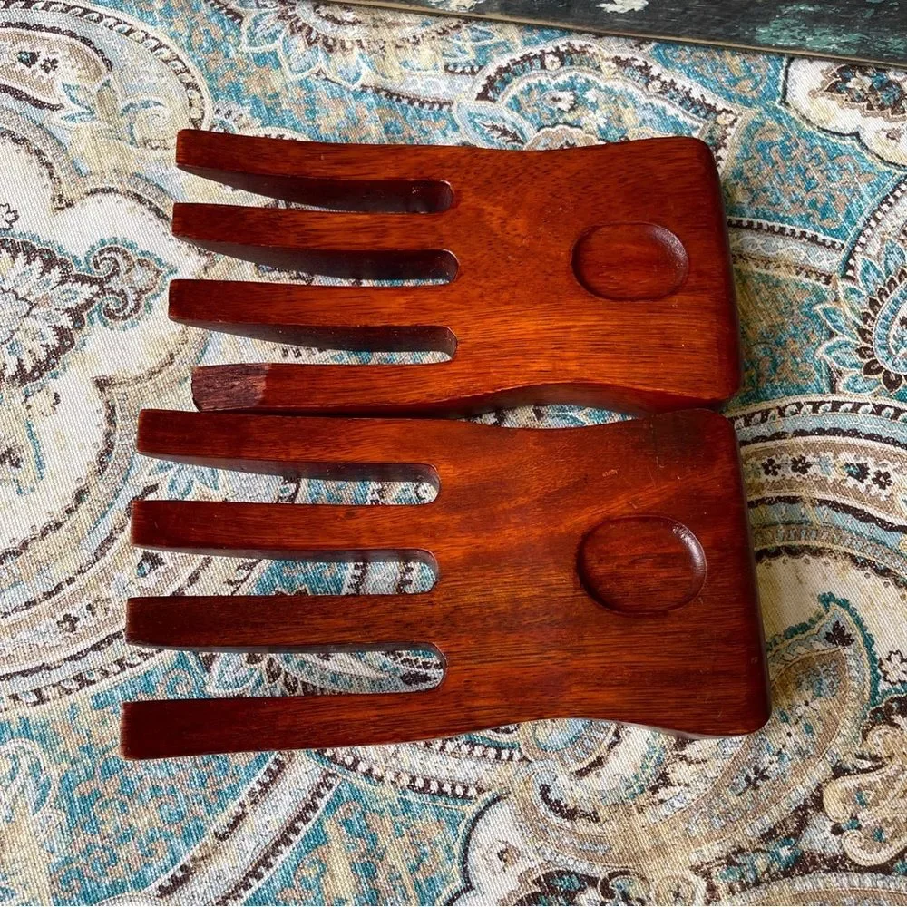 Vintage Wooden Salad Tongs